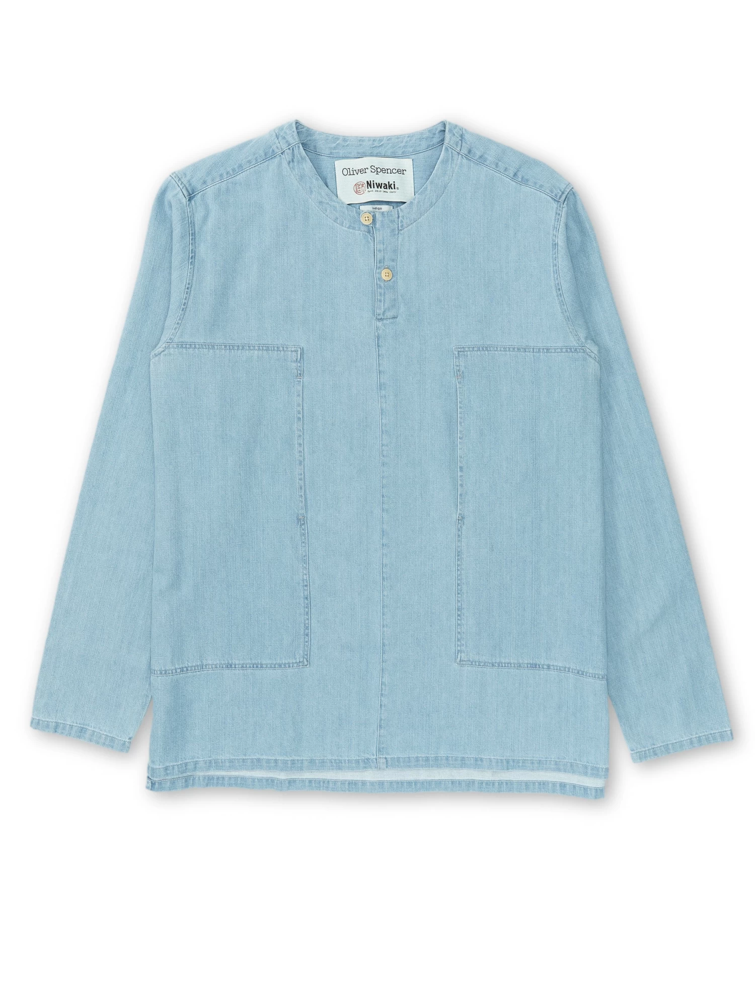 Oliver Spencer X Niwaki Ohana Gardening Smock Mullins Denim Indigo Light 1 Oliver Spencer X Niwaki Ohana Gardening Smock Mullins Denim Indigo Light