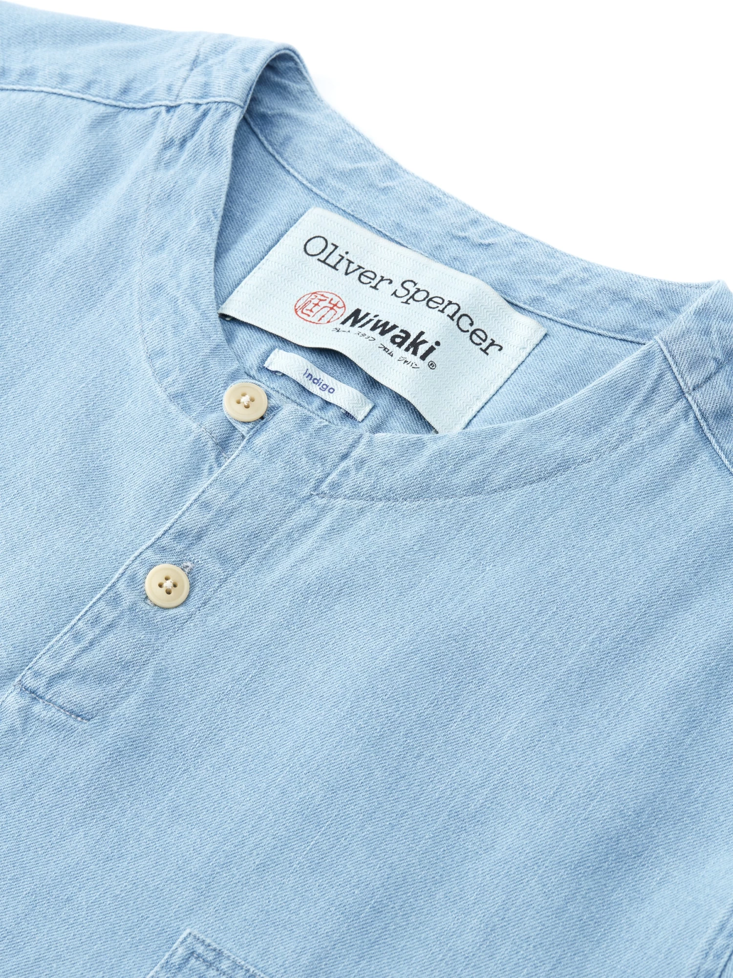 Oliver Spencer X Niwaki Ohana Gardening Smock Mullins Denim Indigo Light 2 Oliver Spencer X Niwaki Ohana Gardening Smock Mullins Denim Indigo Light - Image 2