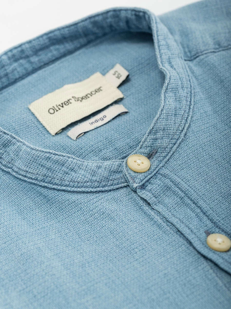 Grandad Shirt Kildale Indigo Light 3 Grandad Shirt Kildale Indigo Light - Image 3