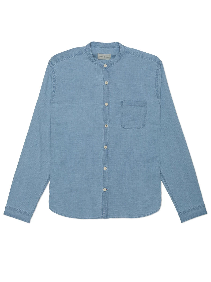Grandad Shirt Kildale Indigo Light 1 Grandad Shirt Kildale Indigo Light