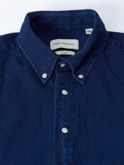 Brook Shirt Kildale Indigo Rinse -Oliver Spencer Store osms162 kil01inr kildale indigo rinse 2